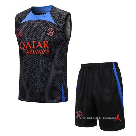 Chandal del Paris Saint-Germain Jordan Sin Mangas 2022-2023 Negro - Haga un click en la imagen para cerrar