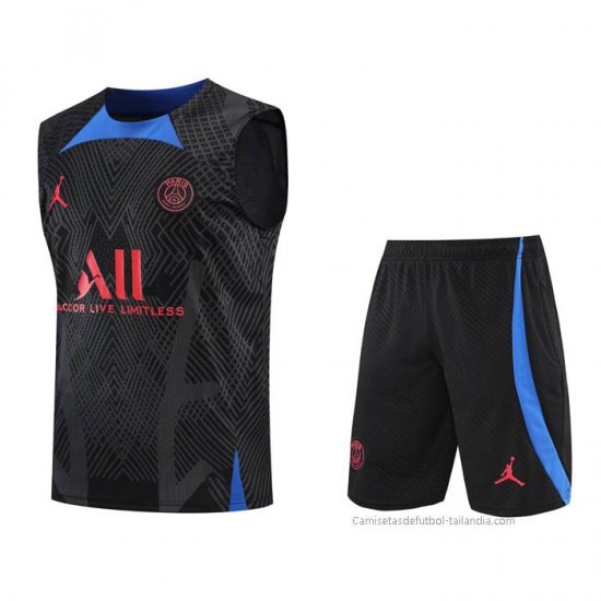 Chandal del Paris Saint-Germain Jordan Sin Mangas 2022-2023 Negro - Haga un click en la imagen para cerrar