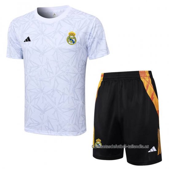 Chandal del Real Madrid Manga Corta 2024-2025 Blanco - Pantalon Corto - Haga un click en la imagen para cerrar