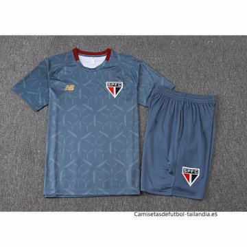 Chandal del Sao Paulo Manga Corta 2025-2026 Azul Gris - Pantalon Corto