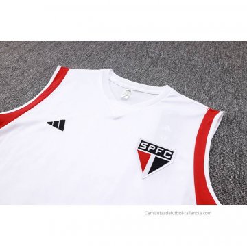 Chandal del Sao Paulo Sin Mangas 2023-2024 Blanco