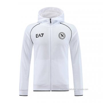 Chaqueta con Capucha del Napoli 2023-2024 Blanco Chaqueta con Capucha del Napoli 2023-2024 Blanco