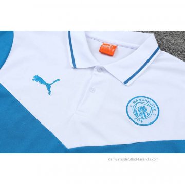 Conjunto Polo del Manchester City 2022-2023 Azul y Blanco
