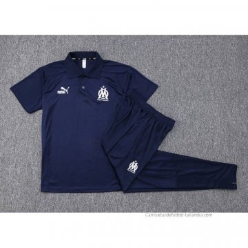 Conjunto Polo del Olympique Marsella 2023-2024 Azul Oscuro