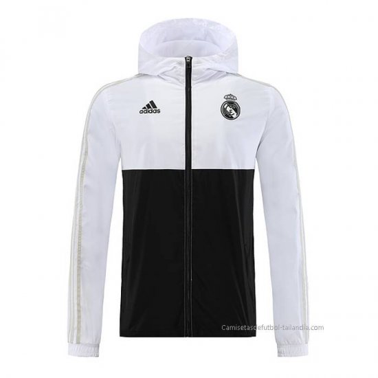 Rompevientos del Real Madrid 2023-2024 Negro y Blanco - Haga un click en la imagen para cerrar