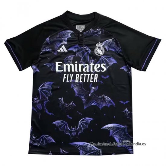 Tailandia Camiseta Real Madrid Bat 2024-2025 Negro - Haga un click en la imagen para cerrar