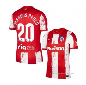 1ª Camiseta Atletico Madrid Jugador Marcos Paulo 2021-2022 1ª Camiseta Atletico Madrid Jugador Marcos Paulo 2021-2022