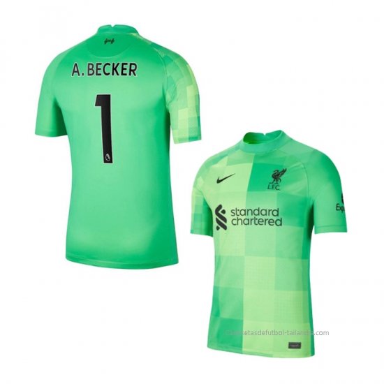 Camiseta Liverpool Portero Jugador A.Becker 2021-2022 Verde - Haga un click en la imagen para cerrar