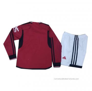 1ª Camiseta Manchester United Nino Manga Larga 2023-2024