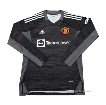 Camiseta Manchester United Portero Manga Larga 2021-2022 Negro Camiseta Manchester United Portero Manga Larga 2021-2022 Negro