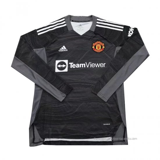 Camiseta Manchester United Portero Manga Larga 2021-2022 Negro - Haga un click en la imagen para cerrar