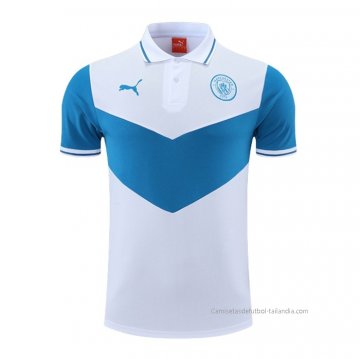Camiseta Polo del Manchester City 2022-2023 Azul y Blanco