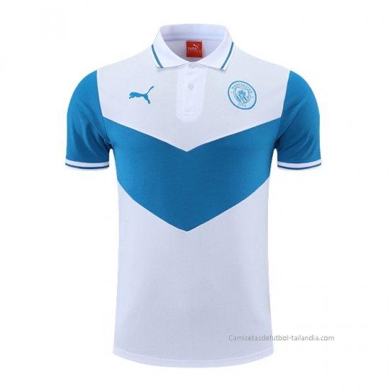 Camiseta Polo del Manchester City 2022-2023 Azul y Blanco - Haga un click en la imagen para cerrar