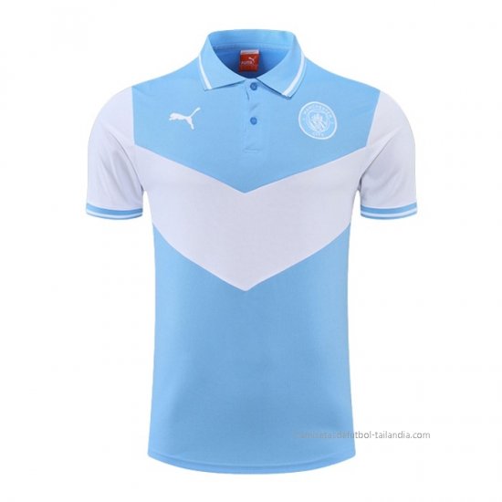 Camiseta Polo del Manchester City 2022-2023 Azul y Blanco - Haga un click en la imagen para cerrar