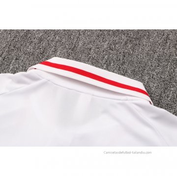 Camiseta Polo del Manchester United 2021-2022 Blanco y Rojo