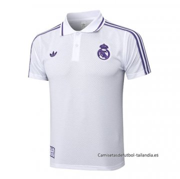 Camiseta Polo del Real Madrid 2025-2026 Blanco Purpura