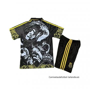 Camiseta Real Madrid Dragon Nino 2025-2026 Negro Amarillo