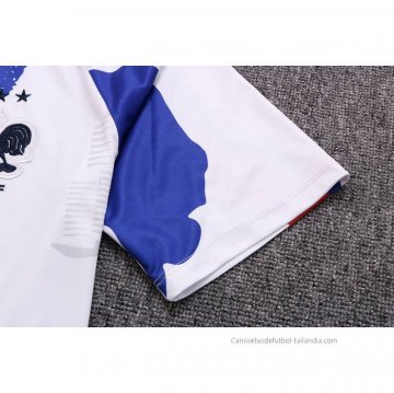 Camiseta de Entrenamiento Francia 2022-2023 Blanco Rojo Azul