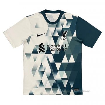 Camiseta de Entrenamiento Liverpool 2022 Blanco y Verde Camiseta de Entrenamiento Liverpool 2022 Blanco y Verde