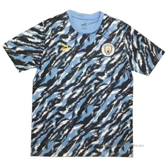 Camiseta de Entrenamiento Manchester City 2021 Azul - Haga un click en la imagen para cerrar