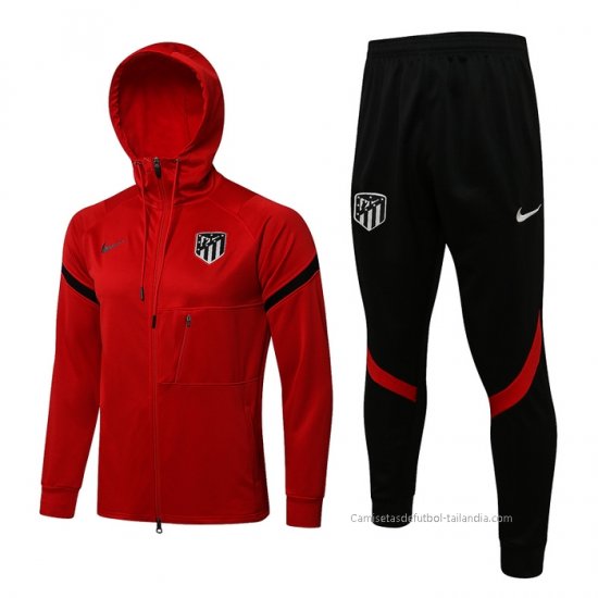 Chandal con Capucha del Atletico Madrid 2021-2022 Rojo - Haga un click en la imagen para cerrar