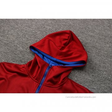 Chandal con Capucha del Barcelona 2021-2022 Rojo