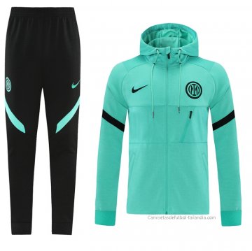 Chandal con Capucha del Inter Milan 2021-2022 Verde Chandal con Capucha del Inter Milan 2021-2022 Verde
