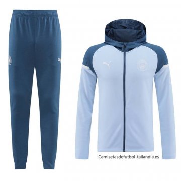 Chandal con Capucha del Manchester City 2024-2025 Azul Chandal con Capucha del Manchester City 2024-2025 Azul