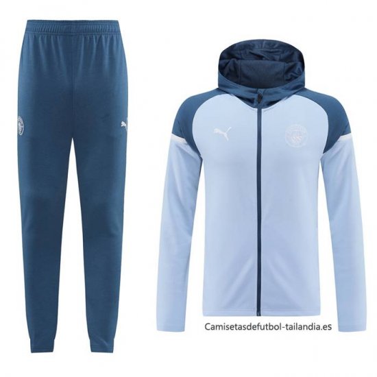 Chandal con Capucha del Manchester City 2024-2025 Azul - Haga un click en la imagen para cerrar