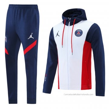Chandal con Capucha del Paris Saint-Germain 2021-2022 Blanco