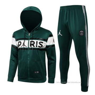Chandal con Capucha del Paris Saint-Germain 2021-2022 Verde Chandal con Capucha del Paris Saint-Germain 2021-2022 Verde