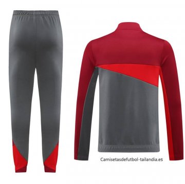 Chandal de Chaqueta del AC Milan 2024-2025 Rojo Gris