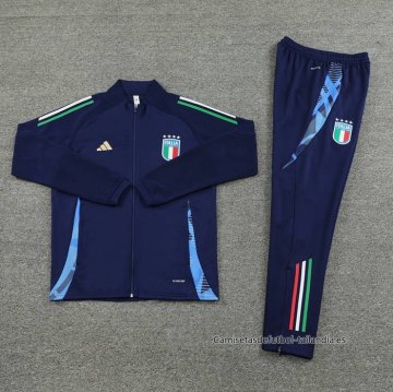 Chandal de Chaqueta del Italia 2024-2025 Azul