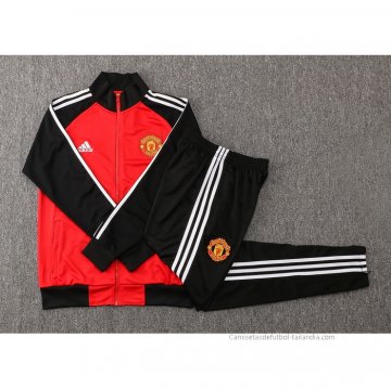 Chandal de Chaqueta del Manchester United 2021-2022 Rojo y Negro