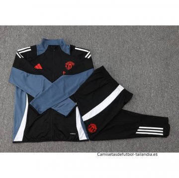 Chandal de Chaqueta del Manchester United 2024-2025 Negro y Gris
