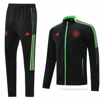 Chandal de Chaqueta del Manchester United Nino 2021-2022 Negro