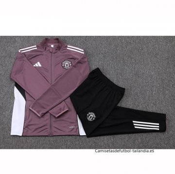 Chandal de Chaqueta del Manchester United Nino 2025-2026 Marron