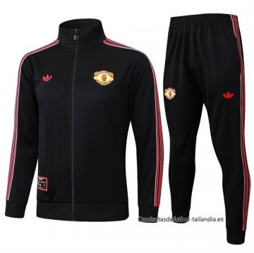 Chandal de Chaqueta del Manchester United Nino 2025-2026 Negro Chandal de Chaqueta del Manchester United Nino 2025-2026 Negro