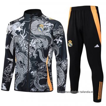 Chandal de Chaqueta del Real Madrid Dragon Nino 2024-2025 Negro Chandal de Chaqueta del Real Madrid Dragon Nino 2024-2025 Negro