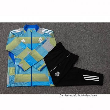 Chandal de Chaqueta del Real Madrid Nino 2025-2026 Azul Verde