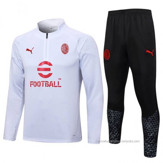Chandal de Sudadera del AC Milan 2023-2024 Blanco - Haga un click en la imagen para cerrar