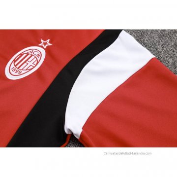 Chandal de Sudadera del AC Milan 2023-2024 Rojo y Blanco