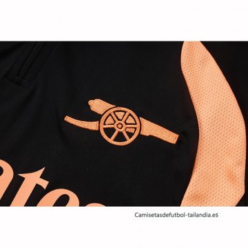 Chandal de Sudadera del Arsenal Nino 2026-2027 Negro Naranja