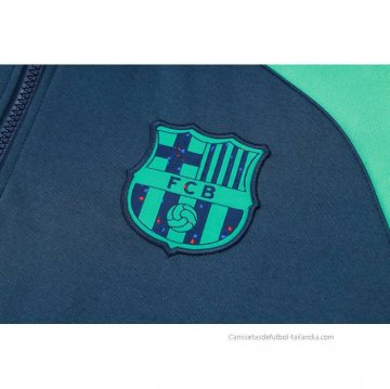 Chandal de Sudadera del Barcelona 2023-2024 Azul y Verde