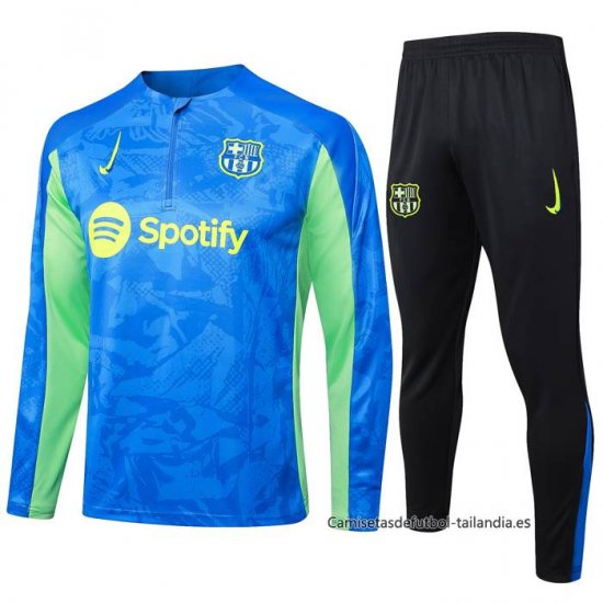 Chandal de Sudadera del Barcelona 2024-2025 Azul y Verde - Haga un click en la imagen para cerrar