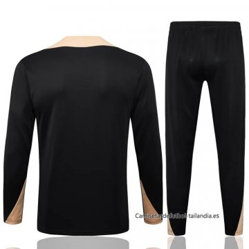 Chandal de Sudadera del Barcelona Nino 2024-2025 Negro Oro
