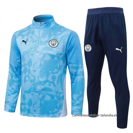Chandal de Sudadera del Manchester City Nino 2025-2026 Azul - Haga un click en la imagen para cerrar