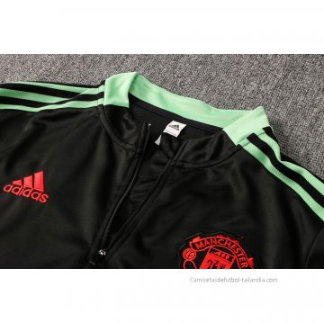 Chandal de Sudadera del Manchester United Nino 2021-2022 Negro