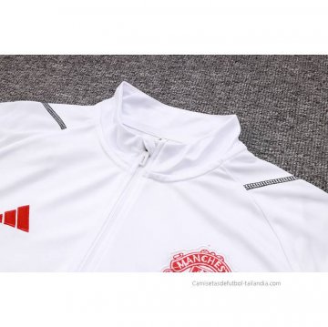 Chandal de Sudadera del Manchester United Nino 2023-2024 Blanco