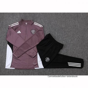 Chandal de Sudadera del Manchester United Nino 2025-2026 Purpura
